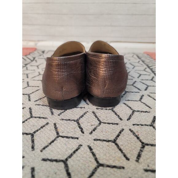 SAM EDELMAN LORAINE LEATHER LOAFERS in Black/Amethyst Metallic  SZ 9 - Picture 9 of 16